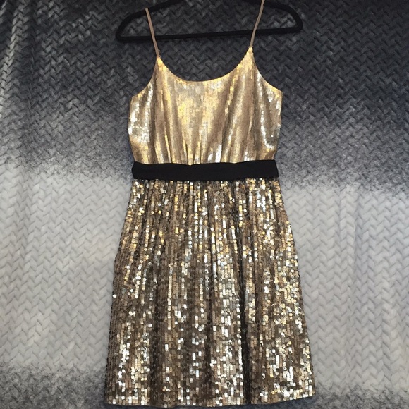 Express dress sequins gold bronze color - Picture 1 of 8